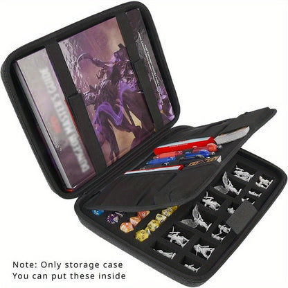 DnD Dice Tray & Storage Box for D&D RPG MTG Tabletop Games – Polyhedral Dice Rolling Tray Organizer Case for Dungeons & Dragons, Pathfinder, Warhammer & Board Games, Sleek Black Gamer Gift (Case Only)