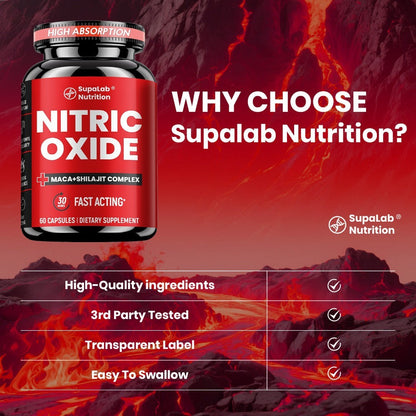 Nitric Oxide Supplement for Men with L-Arginine, L-Citrulline & Beetroot - Blood Flow, Energy & Focus Support - Men's Health Vitality Capsules - Buy 2 Get 1 Free Value Pack