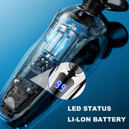 Men's Electric Shaver 3D Floating Head with LED Display - Rechargeable Washable Cordless Rotary Shaver for Home & Travel, Close Smooth Shave, Great Gift for Men, Boyfriend & Valentine's Day, 2-Pack