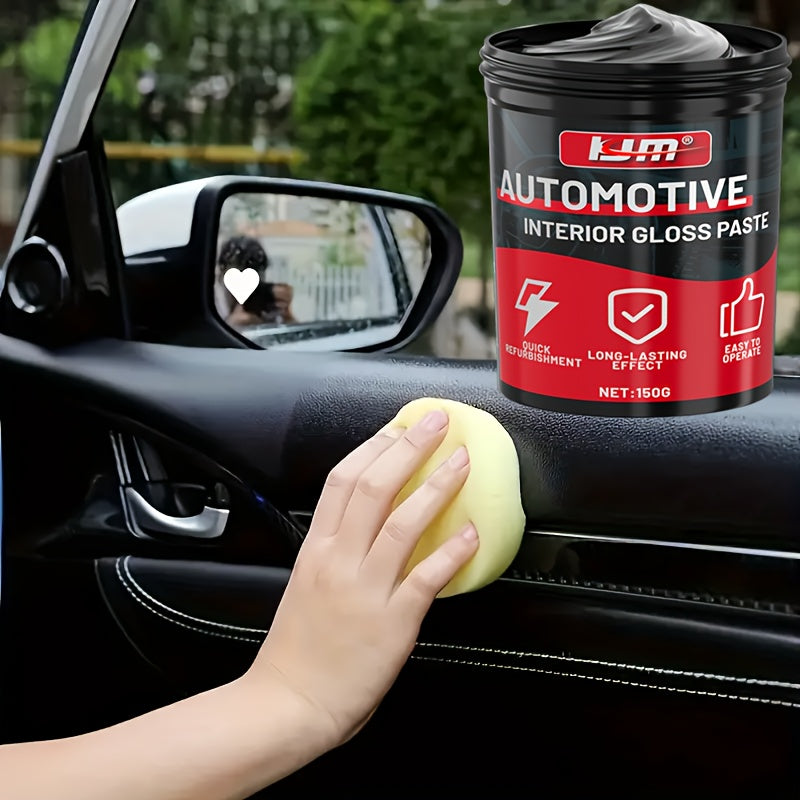 150G KJM Automotive Plastic Restorer And Whitening Cream - All-In-One Dashboard, Tire And Seat Restorer, Polish for Car Interior Gloss And Upholstery Care, Dashboard Shine Enhancer | Auto Interior Makeover | Long-Lasting Protection
