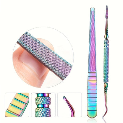 Nail Tech Kit 15pcs Professional Stainless Steel – Cuticle Nipper & Pusher Nail File Gel Polish Remover Complete Manicure Pedicure Tools with Storage Box, Salon & Home Nail Care Set Gift for Nail Technicians