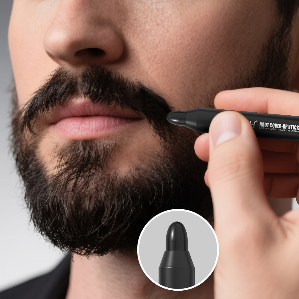 Gray Hair Root Touch Up Pen for Men – Instant Coverage Beard & Hairline Dye Stick, No-Mix Precision Applicator, Long-Lasting Color, All Hair Types, Black & Dark Brown