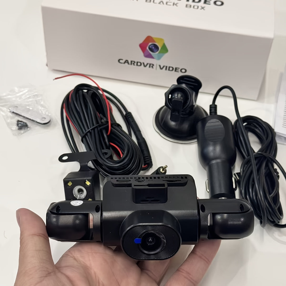 Multi-Angle Dash Cam with Four Lenses (Front, Rear, Left, Right), 1080P HD, Wide-Angle Lens, Night Vision, 24-Hour Parking Mode (Memory Card Not Included)