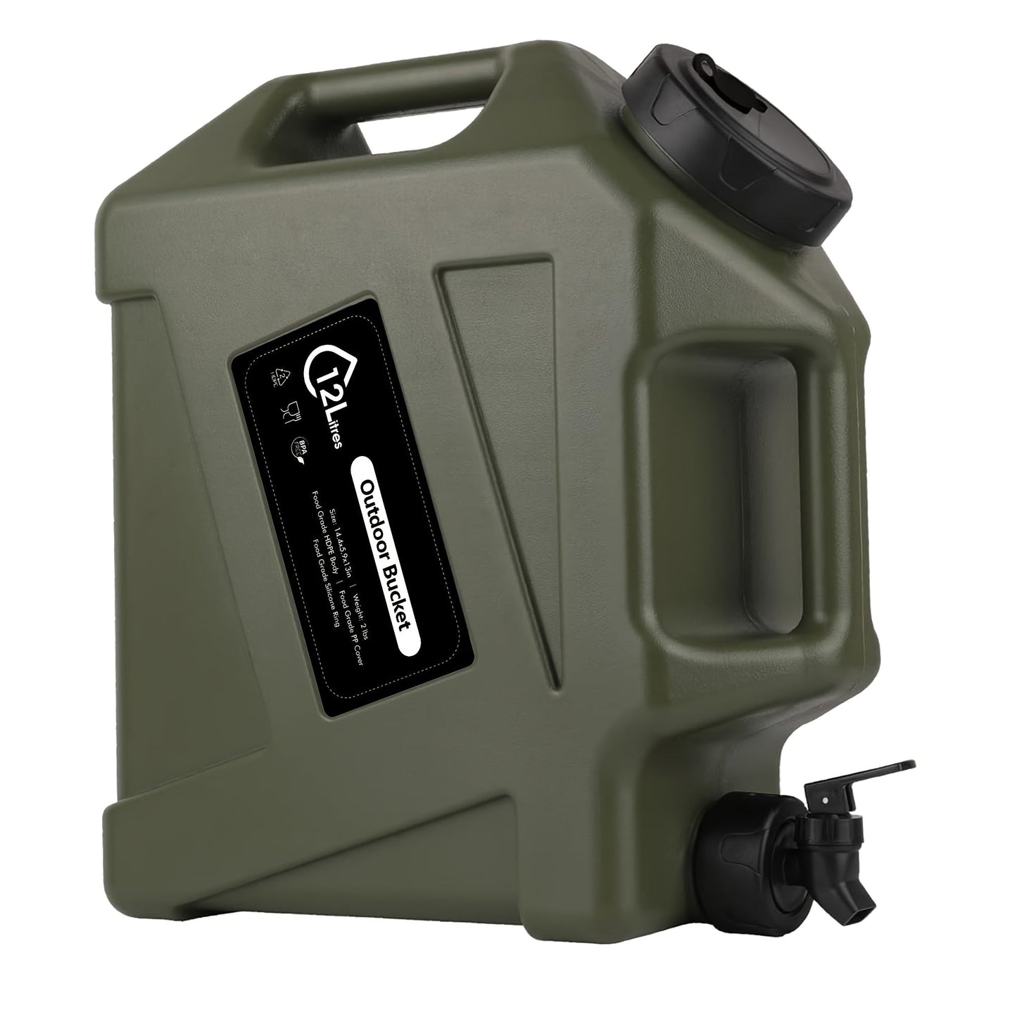 Water Storage Container with Spigot 2 Handles BPA Free PVC Collapsible Water Jug for Camping Outdoor RV Hiking Emergency Survival Portable Water Tank 3.2Gal 5Gal 2.6Gal Multi-Color Options