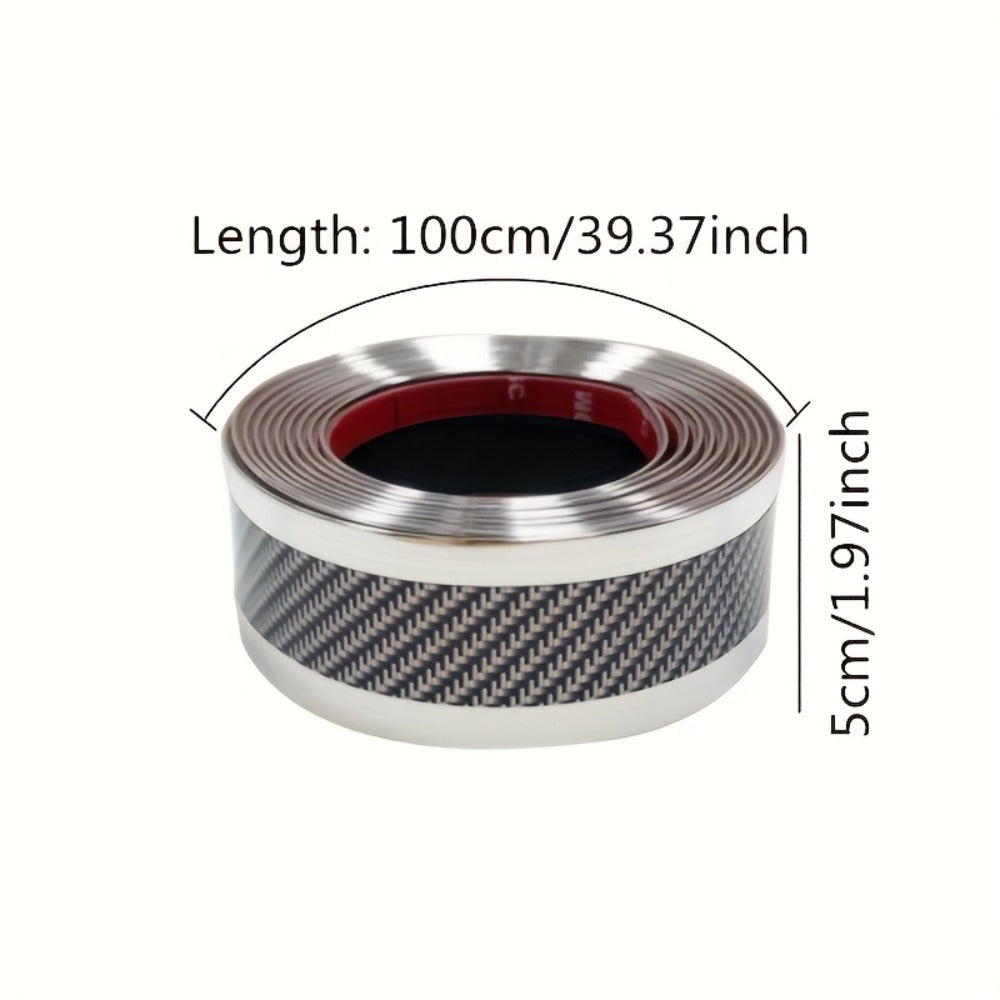 Car Door Guard Scratch Protector 2pcs Carbon Fiber Design - Anti-Scratch Strip for Rearview Mirror & Bumper, Universal Fit in Blue Red Gray