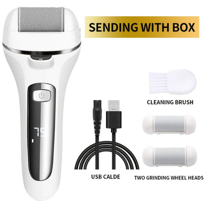 Electric Pedicure Foot File 10-in-1 Kit – Rechargeable with Digital Display, 3 Roller Heads, Dead Skin & Hard Skin Remover for Men & Women