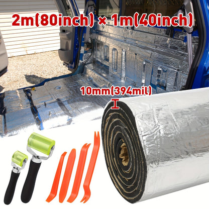 Sound Deadener Mat for Cars - Heat Shield & Noise Reduction Insulation with Self-Adhesive Backing, Reflective Aluminum Foil, Easy Cut & Install for Car Floor, Cab & Trunk (22 or 26 Sq Ft)