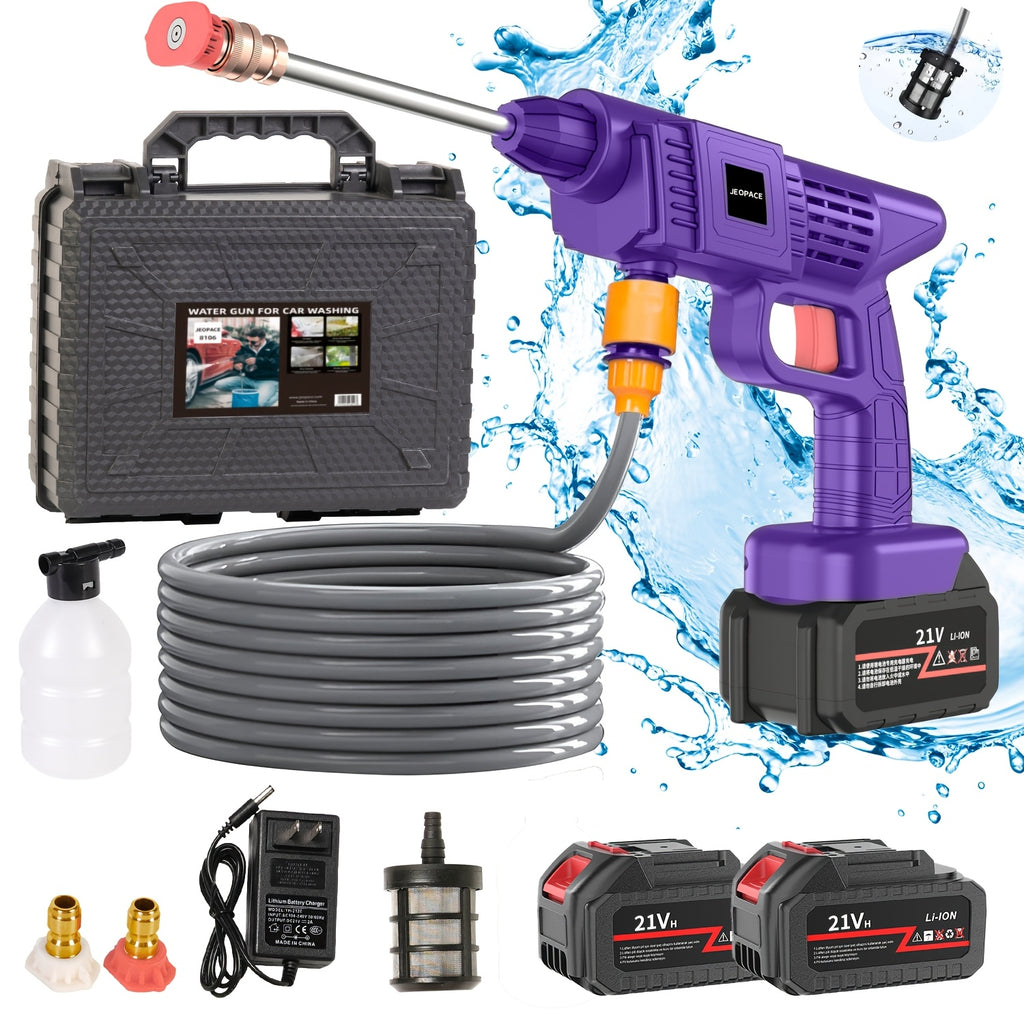 1 Wireless High Pressure Water Gun, Portable Cordless Car Washing Tool, Powerful Car Washing Tool, Garden Hose Nozzle, Multi-functional Watering Tool, Suitable for Home, Garden, Car, Elevator..