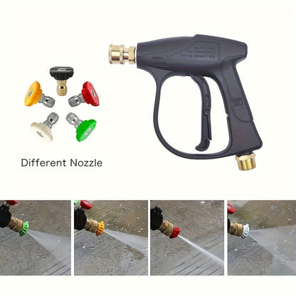 [Garden Irrigation Spray] High Pressure Car Wash Gun, 5 Colors Quick Connection 1/4 Inch Nozzle M22-14 Hose Connector, Max. 3000 LBS/sq. Inch, Garden Supplies, Garden Irrigation Spray