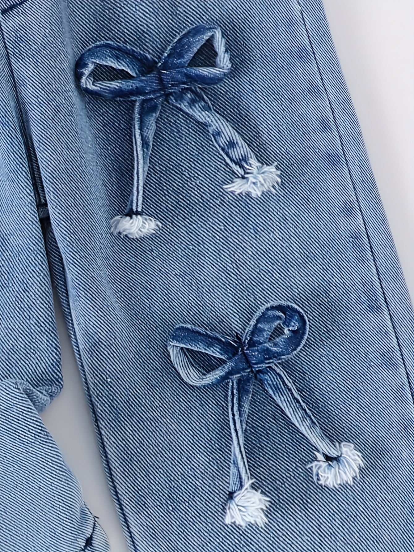 Girls' Denim Outfit Set - Short Sleeve Spring