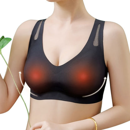 Electric Chest Massager Vibration Rechargeable - Intelligent Constant Temperature Heating Massage Bra for Women, Multi-Functional Wearable Chest Massager for Home Use, Sports Cross-Back Design XXL Size