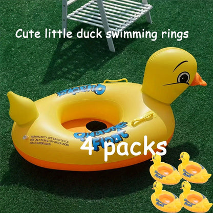 Inflatable Duck Pool Float with 2 Handles – Cute Animal Swim Ring for Kids & Adults, Durable PVC Summer Water Toy for Pool Lake Beach River Party, 1-Pack, 2-Pack or 4-Pack