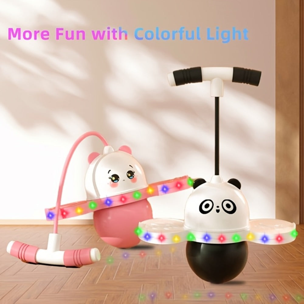 LED Light-Up Pogo Ball for Kids & Adults Colorful Bounce Board 200 lb Capacity Balance Coordination Trick Jumper Indoor Outdoor Active Play Gift Boys Girls Ages 5+ Pink Black