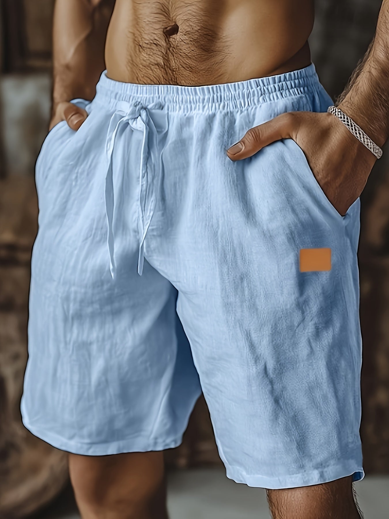 Men's Beach Shorts - Drawstring Waist With Pockets