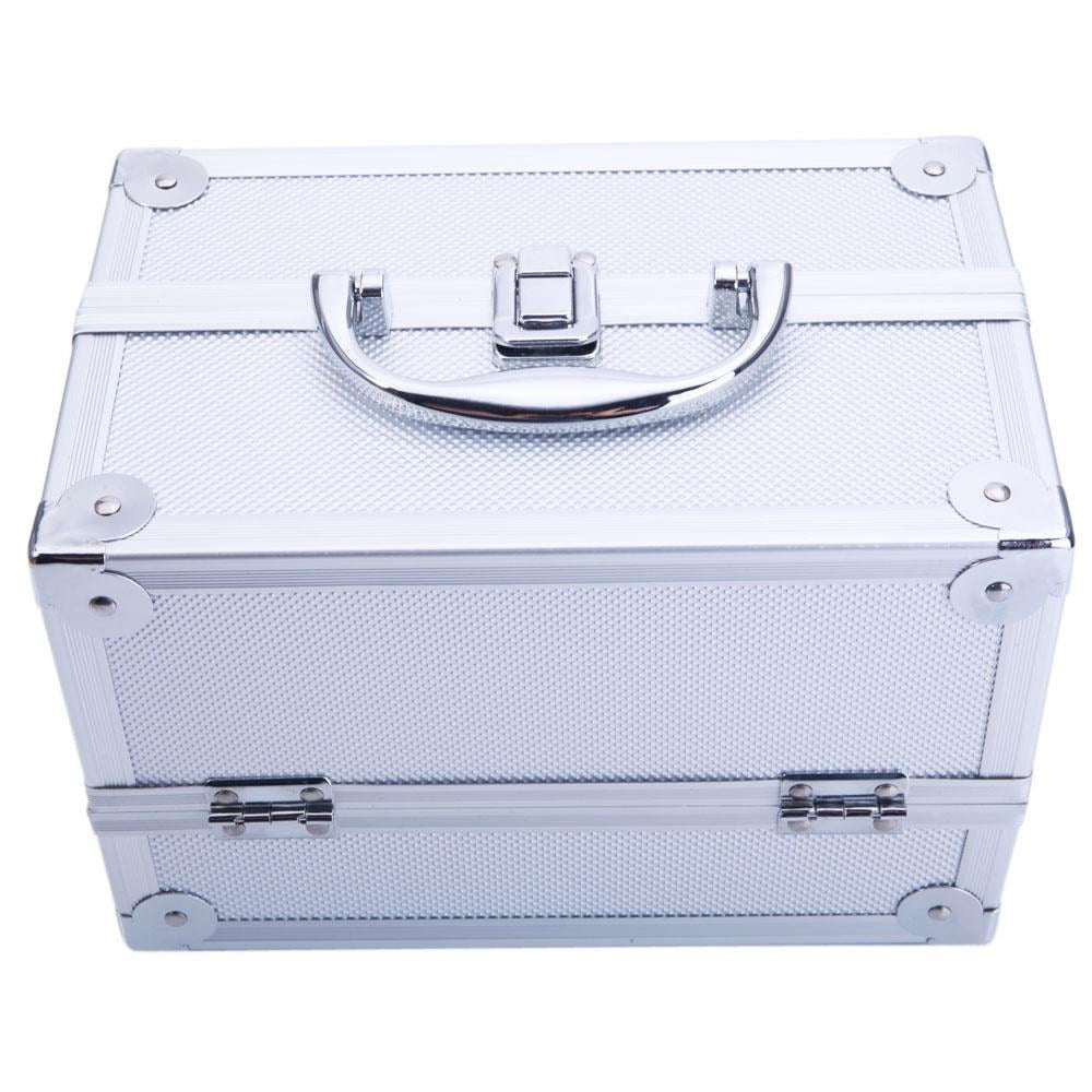 Aluminum Makeup Train Case with Wheels Large Capacity Lockable Cosmetic Trolley Organizer Adjustable Dividers Retractable Handle for Makeup Artists Salon Travel Black Silver Pink Beauty Gift