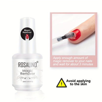 Gel Nail Polish Remover Kit – Fast-Acting Formula Removes Gel in 2–5 Minutes, No Foil or Soaking Needed, Professional Salon-Quality with Cuticle Pusher & Nail Scraper Included