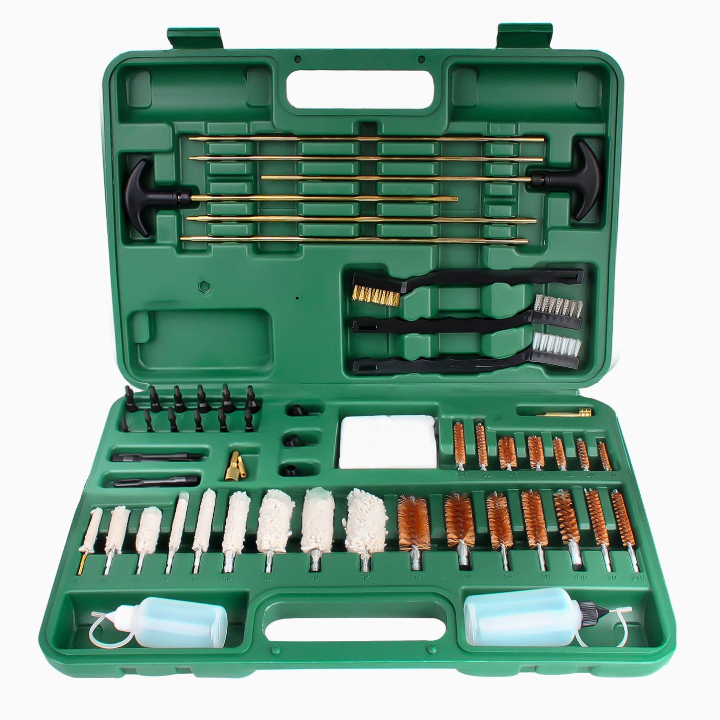 Gun Cleaning Kit 163pcs Universal Rifle Pistol Shotgun Muzzleloader Cleaning Set for Any Caliber with Carrying Case Plastic Cleaning Rods Brushes Patches Jags Complete Firearm Maintenance Kit