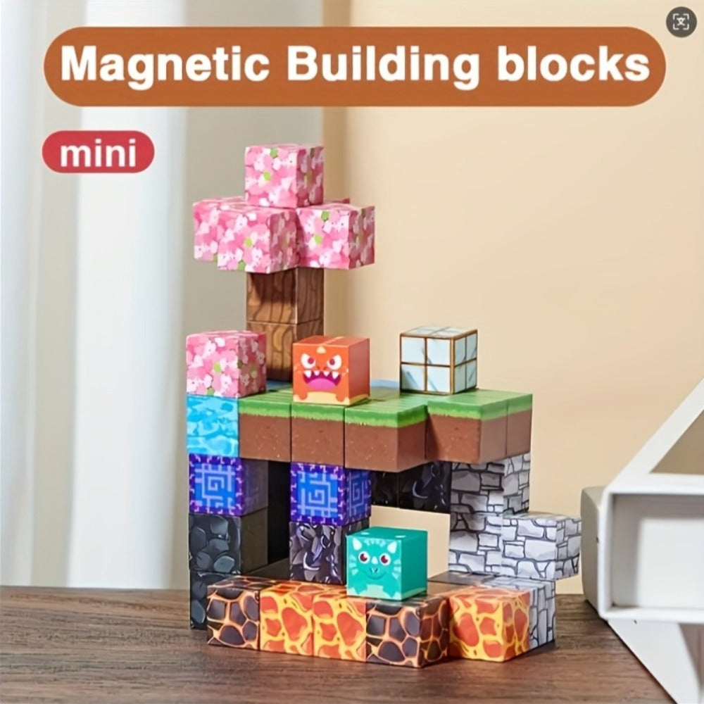 Magnetic Building Blocks Set 130PCS with Magnetic Base – STEM Toys for Kids Ages 3-6 Interlocking Construction Bricks Large Small Blocks Educational Gift for Boys Girls