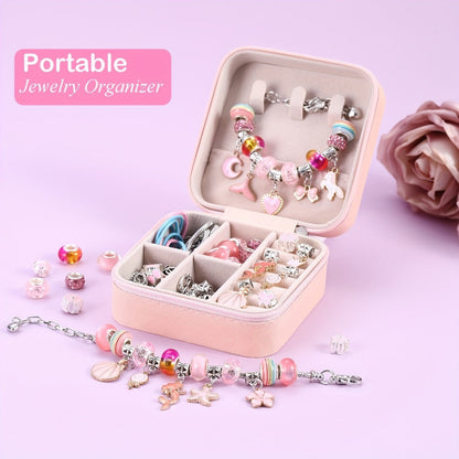 Bracelet Making Kit for Girls & Women – DIY Unicorn Mermaid Jewelry Craft Set with Portable Jewelry Box, Handmade Beaded Bracelet, Birthday Christmas Valentine's Day Graduation Gift