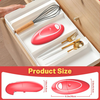 Automatic Can Opener Hands-Free | Electric Battery-Powered One-Touch Can Opener for All Can Sizes, Safe Smooth Edge, Food-Safe Portable Kitchen Tool – No Sharp Edges, Easy to Use, Multiple Colors