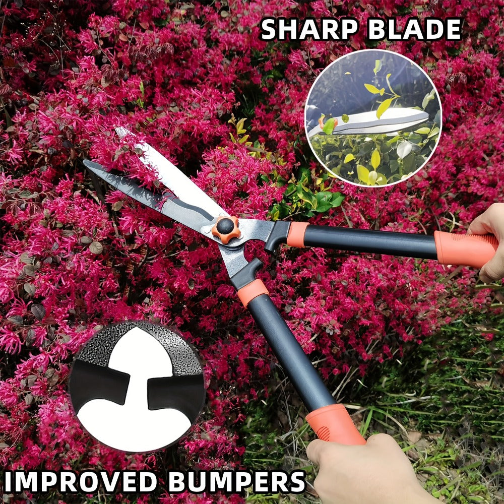 Garden Pruning Shears Set Loppers Hedge Shears & Hand Pruner Combo – Heavy Duty Alloy Steel Branch Cutter Kit with Compound Action, Ergonomic Grip for Yard Lawn Tree Shrub Trimming Indoor Outdoor