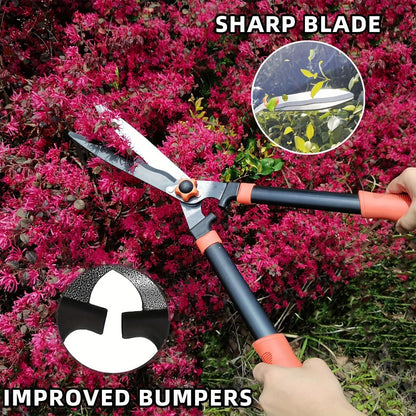 Garden Pruning Shears Set Loppers Hedge Shears & Hand Pruner Combo – Heavy Duty Alloy Steel Branch Cutter Kit with Compound Action, Ergonomic Grip for Yard Lawn Tree Shrub Trimming Indoor Outdoor