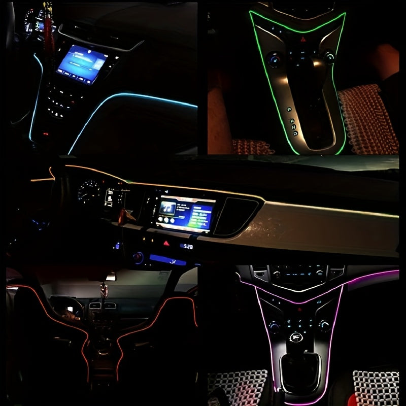 3m 7-color Automotive Interior Light with APP Control And Music Sync Rhythm Ambient Lighting Kit for Doors, Console And Dashboard