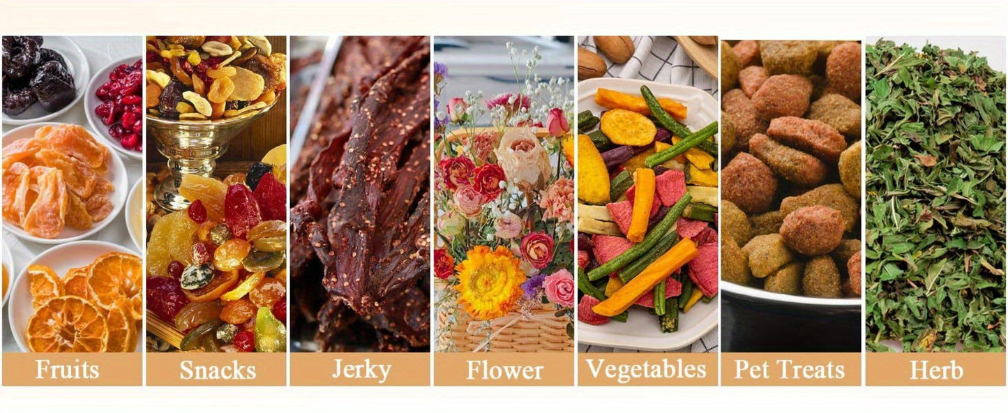 Food Dehydrator 240W with Temperature Control | BPA-Free Dishwasher-Safe Trays, Electric Food Dryer for Jerky, Fruits, Herbs & Vegetables, Recipe Book Included – 5-Tray & 8-Tray Options