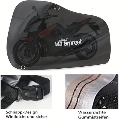 Motorcycle Covers, Heavy Duty 210D Waterproof UV Protective Tear Proof Motorbike Cover with Safety Cloth Lock Holes Design
