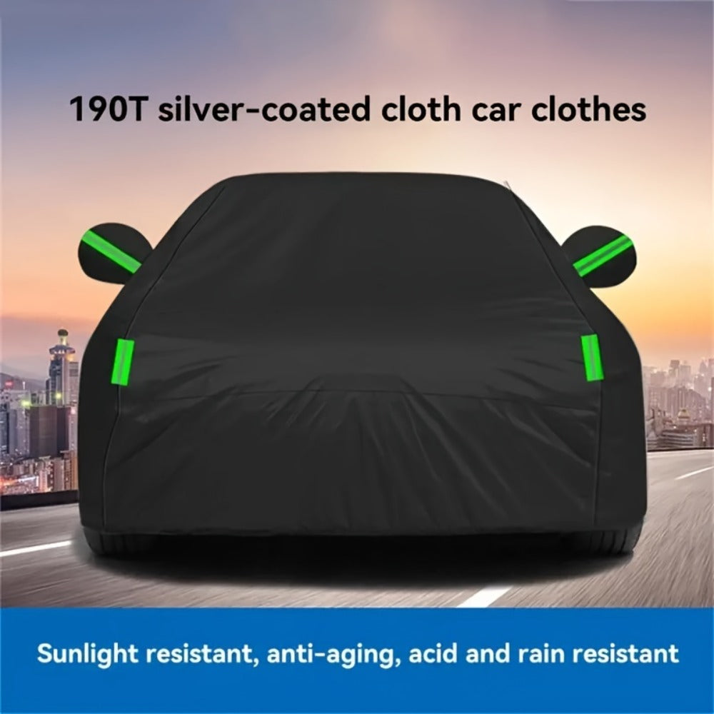 Waterproof Car Cover All Season Outdoor - UV Protection Windproof Dustproof 190T Oxford Cloth Auto Cover for Sedan SUV, Multiple Sizes L XL XXL XXXL with Storage Bag