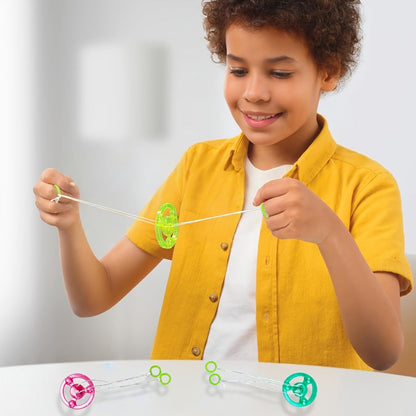 Light Up Flywheel Spinner Toys 30 Pack – Pull String Glow in the Dark Party Favors for Kids, Flashing Spin Top Bulk Set for Birthday Goodie Bags, Halloween Christmas Gifts