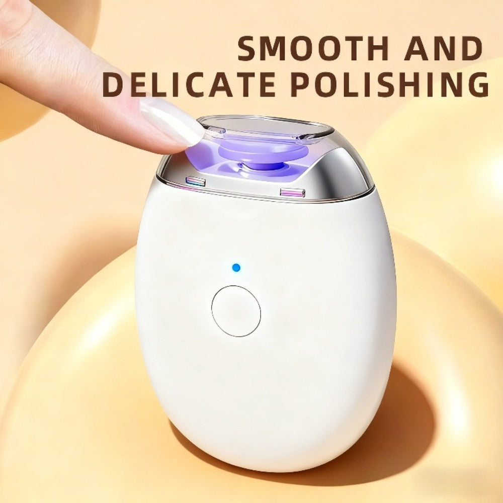 Electric Nail Clipper 2-in-1 Rechargeable USB Nail Trimmer Grinder Polisher Multifunctional Nail Care Tool for Adults 500mAh Lithium Battery Integrated Trimming Polishing Home Travel White