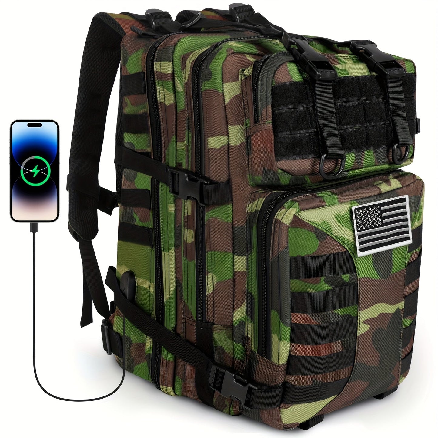 Tactical Military Backpack 50L – Large Capacity Molle Rucksack for Camping, Hiking, Hunting, Fishing & Travel, Unisex with Multiple Color Options