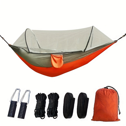 Double Camping Hammock with Mosquito Net & Sun Shade | 3-in-1 Lightweight Portable Hammock for Camping, Hiking, Backpacking & Garden