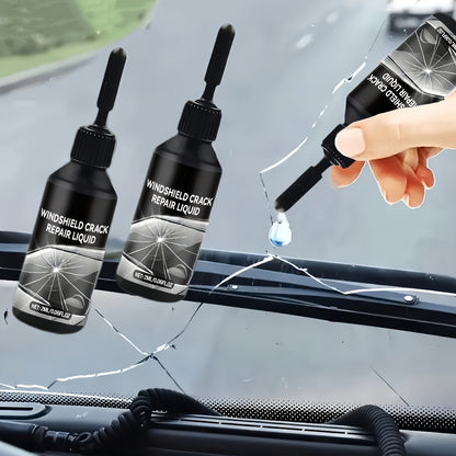 Windshield Repair Kit Nano UV Resin 15-Minute Fix for Bullseye Star Spider Cracks Scratches - DIY Car Glass Crack Repair Fluid with Suction Mount Option