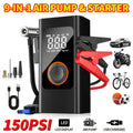 Tire Inflator Portable Air Compressor, 150PSI Car Tire Air Pump With Tire Pressure Gauge, LED, 3X Fast One-Button Smart Cordless Tire Air Pump For Cars, Motorcycles, Bicycles, Balls, Etc.