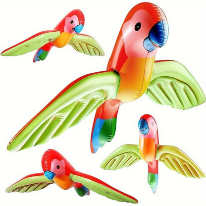Hawaiian Luau Inflatable Party Decorations 10-Piece Set – 2 Palm Trees, 2 Flamingos, 4 Beach Balls, Parrot & Banana, Tropical Pool Party Supplies for Kids & Adults, Summer Beach Birthday Gift