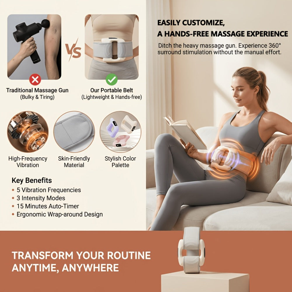 Massage Ring Fascia Massager – Mini Neck Waist & Full Body Muscle Relaxing Ring with Massage Belt, Multi-Function Fitness Relaxation Tool for Back, Waist & Neck, Portable Gift for Men Women