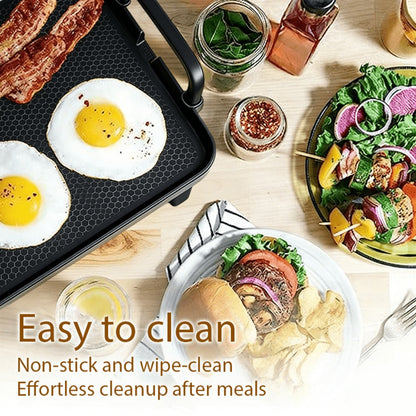Electric Griddle with Non-Stick Coating - Large Submersible Cooking Surface, Make 15 Eggs at Once, Hassle-Free Cleanup, 2 Sizes Available - Perfect for Breakfast, Pancakes & Family Cooking