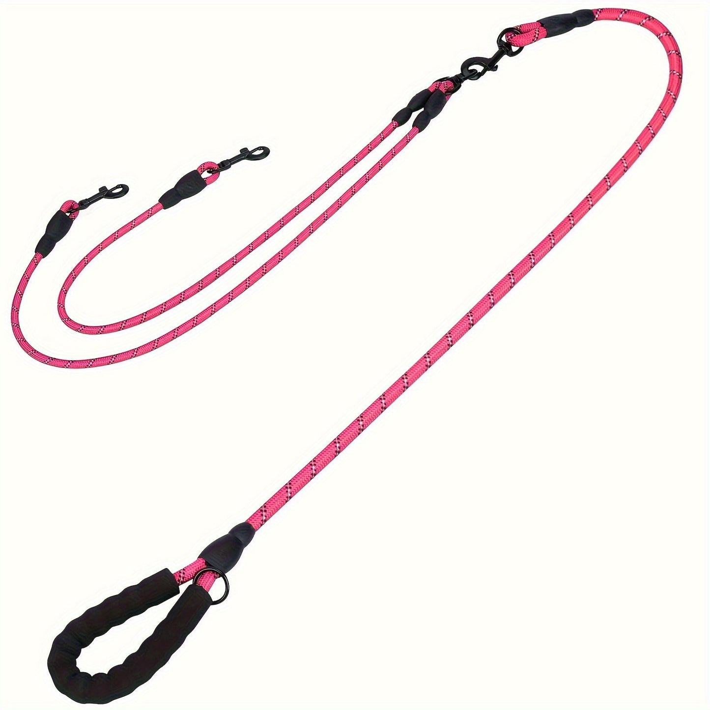Dual Dog Leash – 360° Tangle-Free Double Dog Walking Leash with Reflective Nylon, Shock-Absorbing & Ergonomic Handle | 78 Inch | 6 Colors