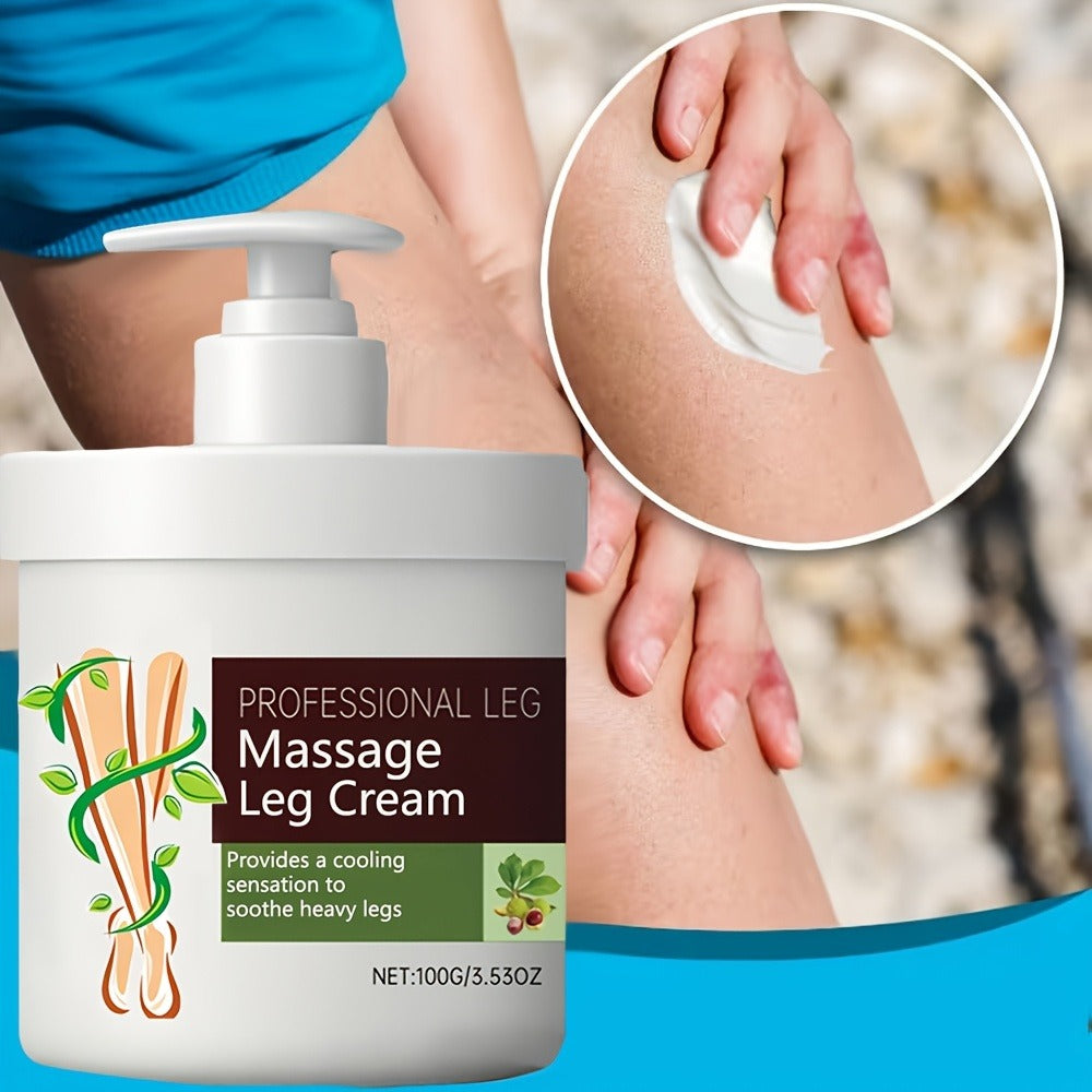 Leg Massage Cream with Snakehead & Bee Venom – Multi-Functional Relief, Long-Lasting Moisture, Lightweight Non-Greasy Formula | Gentle for Sensitive Skin | Muscle & Posture Support | 100G