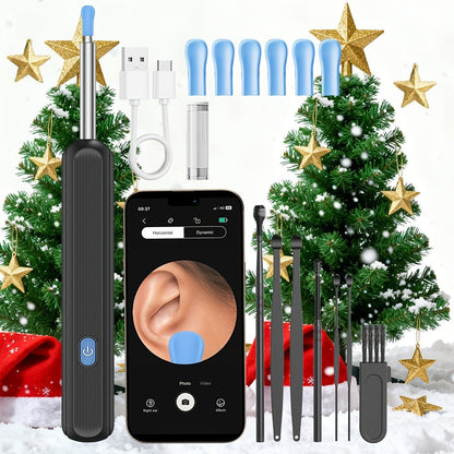 1080P Ear Wax Removal Tool with Camera – Wi-Fi Ear Cleaning Kit with 6 Spoons & Tweezers, Rechargeable, Visual Ear Cleaner for Safe Ear Care at Home
