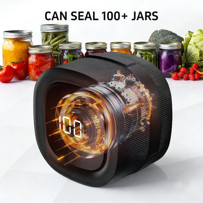 Electric Jar Vacuum Sealer 3-in-1 with 14 Sealing Lids – One-Button Leak-Proof Vacuum Sealing Machine for Food Storage, Fits Regular & Wide Mouth Jars, Wine Plug & Bag Included