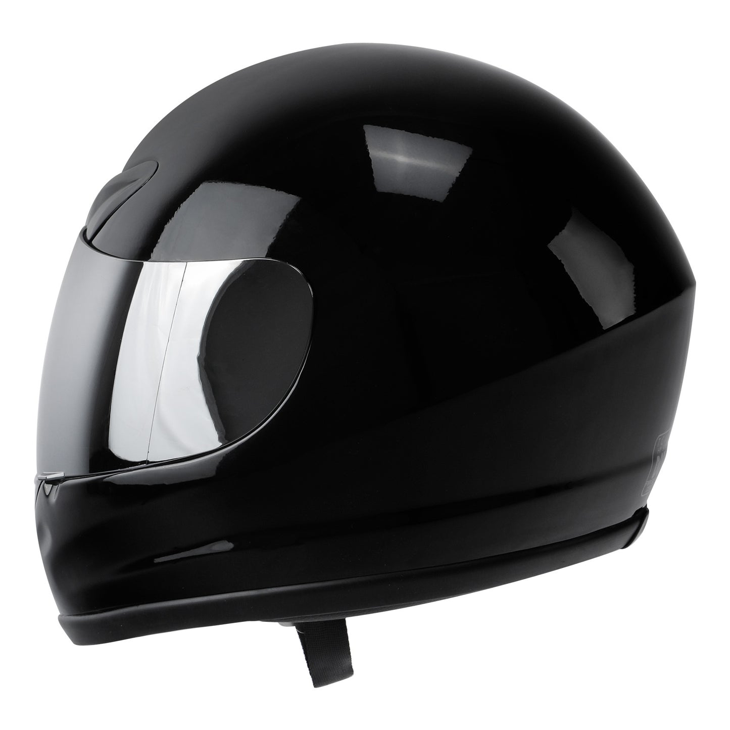 TCMT Motorcycle Mirror Shield Gloss Black FullFace DOT Adult Helmet Size S/M/L/XL