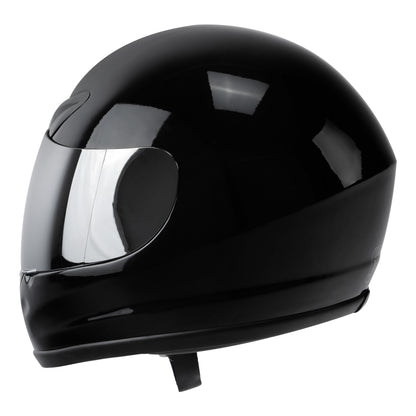 TCMT Motorcycle Mirror Shield Gloss Black FullFace DOT Adult Helmet Size S/M/L/XL