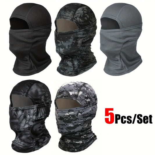 5-Pack Neck Gaiter Face Mask for Men & Women – UV Protection Balaclava Headscarf for Running, Hiking, Fishing, Cycling, Skiing & Outdoor Sports (11 Pattern Sets)
