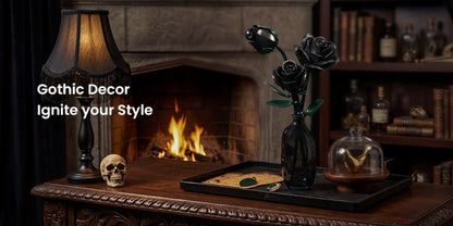 Black Rose Building Blocks Set 152 Pieces – 3 Gothic Artificial Flower Bouquet Brick Model Kit for Adults Teens, Unique Display Decor Gift for Valentine Birthday Anniversary Halloween Christmas