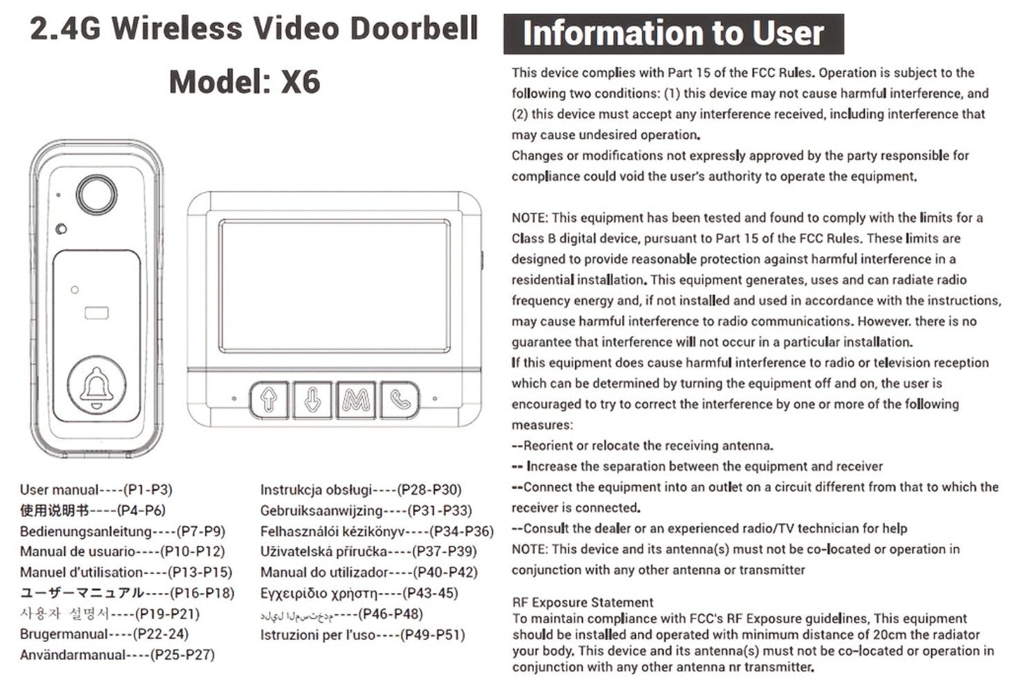 WiFi Video Doorbell with 4.3 Inch Indoor Monitor | Waterproof Night Vision Two-Way Audio Rechargeable Battery | Auto Photo Video Recording Senior Friendly Real-Time Monitoring