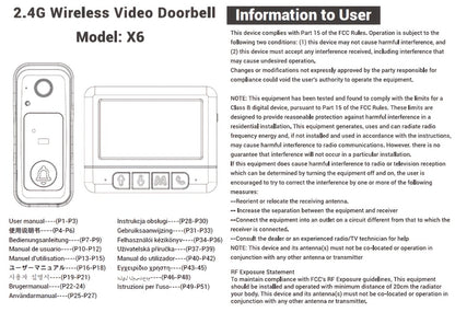 WiFi Video Doorbell with 4.3 Inch Indoor Monitor | Waterproof Night Vision Two-Way Audio Rechargeable Battery | Auto Photo Video Recording Senior Friendly Real-Time Monitoring