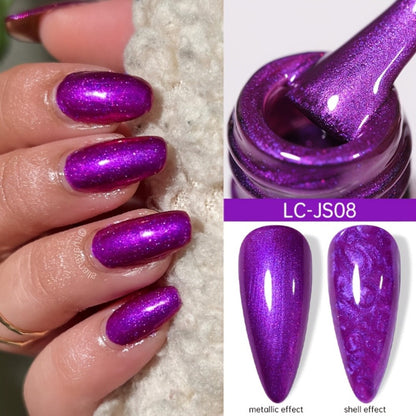 Glitter Gel Nail Polish Set 6pcs Metallic Sparkle – Liquid Glitter Soak-Off Gel in Red & Purple, LED Curable High-Shine Nail Art Kit 0.24oz Each for Salon & Home Manicure Women by LILYCUTE